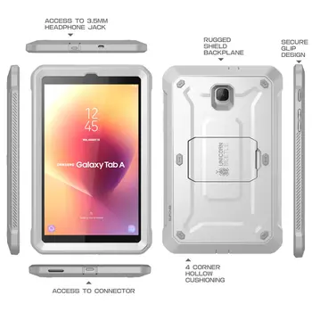 Case For Samsung Galaxy Tab 8.0 SM-T387 2018 SUPCASE UB Pro Pilna Ķermeņa Izturīgs Vāks ar iebūvēto Screen Protector & Statīvs