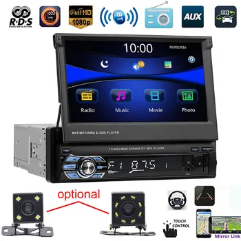Universālā 7 Collu Bluetooth Automašīnas FM Radio, Audio, Video MP5 Player ar Atpakaļskata Kamera Touch Screen Auto Multimedias Spēlētāji 9601