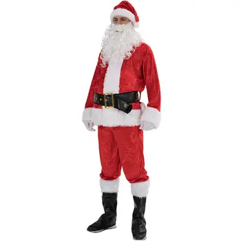 5GAB Santa Klausa Tērpu Pieaugušo Vīriešu Uzvalku Ziemassvētku Puse Apģērbs Iedomātā Ziemassvētki Kleita Ziemassvētku Drēbes Cosplay Apģērbs S-3XL