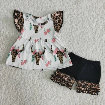 Vairumtirdzniecības Baby Meitenes Vasaras Modes Apģērbu Ar Īsām Piedurknēm Saimniecības Krekls Savirmot Zili Punkti Šorti PantsSets Zīdaiņu Apģērbs Bērniem