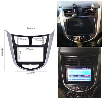 2 Din Auto Radio Fascijas par Hyundai i-25 Akcentu Solaris Verna Audio Panelis Dash Mount DVD Apdares Komplekts Sejas Surround CD Rāmis