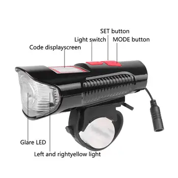 Velosipēda Gaisma Ar Bell Ūdensizturīgs USB Velosipēdu Datoru Ragu Lukturīti Stūres Velo Spidometrs Led Priekšējie Lukturi priekšējo Lukturu