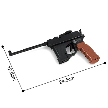 AUSINI Celtniecības Bloki Ieroci Rotaļlietas Bērniem Magnum Revolvera Mausers Pistole Desert Eagle Dizaina Ieroci Armijas Militāro Modelis Ķieģeļu