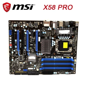 MSI X58 Pro 1366 pin Pamatplates PC Spēļu visi cietvielu luksusa overcingboard atbalsta L5650 i7920 Sākotnējā mātesplati komplekts