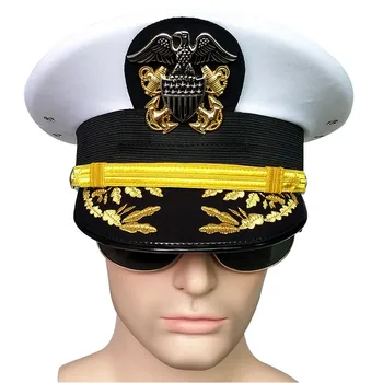 Amerikāņu Armijas Virsnieks Sejsegu Cepures Cēls ASV Navy Cosplay Balts Militārā Ērglis Emblēmu Klp Halloween Ziemassvētku Dāvanu