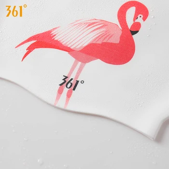 361 Silikona Peldēšanas Cepures Sieviešu Modes Dizaina Flamingo Meitene Peldēšana Klp Ūdensizturīgs Ausu Aizsardzības Baseins Balts Peldēt Cepure