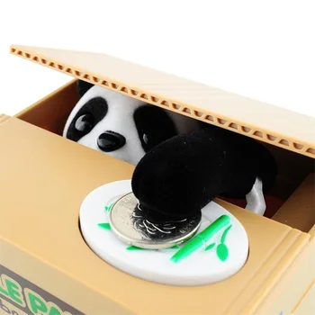 Kaķis Panda Automātiski Zog Monēta Cūciņa Bankas Naudas Taupīšanas Lodziņā Monētu Uzglabāšanas Kastes USD, EURO, Nauda, Mājas Dekoru Festivāls Bērniem Dāvanu