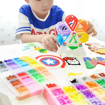 24 Krāsas/Lodziņā Perler Rotaļlietu Komplekts 2.6 mm Mini Hama pērlītēm 3D Puzzle DIY Rotaļlietas Bērniem pieaugušo Radošo Roku darbs Amatniecības Rotaļlietas, Dāvanu