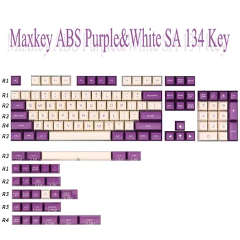 SA Galvenie Klp ABS Materiāla, 134 Taustiņu Maxkey Purple White Divu Krāsu Iesmidzināšana Molding Mechanical Gaming Keyboard