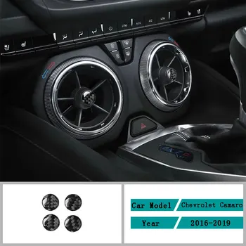 Oglekļa Šķiedras Auto Piederumi Interjera Ventilācijas Izvads Aizsardzības Apdares Vāciņš Melns, Uzlīmes Chevrolet Camaro 2016-2019