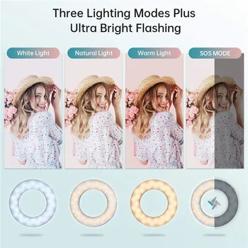 Portatīvā LED Ring Light 3200K-6500K 40LED Lampa USB Maksas Selfie Klipu Lampas Video Live Vlog Youtube Aizpildīt Gaismas iPhone Android