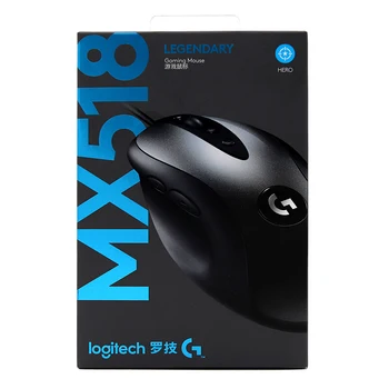 Logitech Sākotnējā MX518 LEĢENDĀRO Spēļu Pele 16000DPI VARONIS Sensors PC Spēļu overwatch PUBG Mouse Gamer Classic Atdzimis