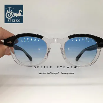 SPEIKE Pielāgota vintage blue lēcas, saulesbrilles Johnny Depp Lemtosh retro stila nakts visionglasses var tuvredzība, saulesbrilles
