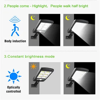 Regulējams Solar Sienas Lampa Āra LED Saules Gaismas Ūdensizturīgs Cilvēka Ķermeņa Indukcijas Multi-Mode Dārzs, Garāža Ielu Saules Lampas