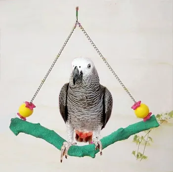 Matēts Pet Putniem Koka Rotaļlieta Papagailis Macaw Cockatiel Budgie Kāju Scratcher Karājas Šūpoles, Spēlējot Rotaļu Putnu Būru Piederumi D195