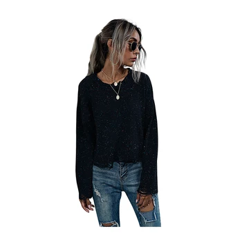2020. Gada Rudenī Jaunu Disdressed Džemperi Black Bling Džemperi Sievietēm Gadījuma Trikotāžas Ripped Puloveri Ziemas Modes Apģērbu Dāmu Topi,