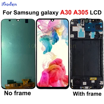 Samsung galaxy A30 A305/DS A305F A305FD A305A LCD Displejs, Touch Screen Digitizer Montāža ar Rāmi Samsung lcd A30