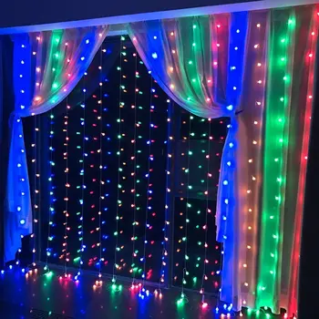 3x1/3x2/3x3/6x3m LED Lāsteku Aizkaru String Gaismas Xmas Party Ziemassvētku Pasaku Stīgu Gaismas Brīvdienu Kāzu Dārza Dekorēšanai