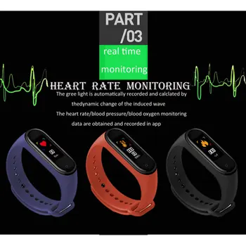 Smart Aproce Sirdsdarbības Ātrums, asinsspiediens, Miega Uzraudzības Pedometrs Fitnesa Krāsu Ekrāns Aproce Android, IOS Tālruni