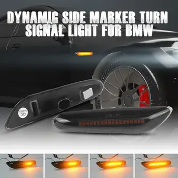 2gab BMW E60 E90, E91 E81 E83 E88 E92 E82 E46 Dinamisku Repeater Sānu Gabarītlukturi Spogulis Indikators Blinker Plūst LED Pagrieziena Signāls L