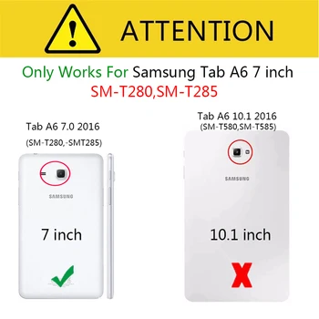 Samsung Galaxy Tab A6 7.0 SM-T280 SM-T285 Gadījumā visapkārt seguma 3 Slāni Plastmasas+Gumijas Gadījumā T280Coque Būtiska Capa