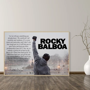 Rocky Balboa Melnā un Baltā Glezna Mākslas Boksa Kultūrisms Plakāti Sienas Art Attēlu Motivācijas Dzīvojamā Istaba Dekori Cuadros