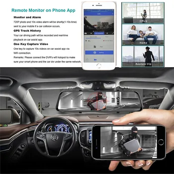 HGDO 4G 12 collu Dash cam Dual objektīvs atpakaļskata spoguļi Automašīnas dvr Android 8.1 2+32G ADAS Navigācijas Full HD Video reģistrators reģistrators