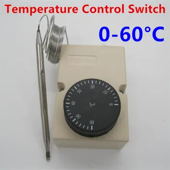 AC220V 0-60 ░ C temperatūras Kontroles slēdzi termostats temperatūras kontrolēta slēdzis temperatūras regulators ūdensizturīgs kabeļu nozarkārbu