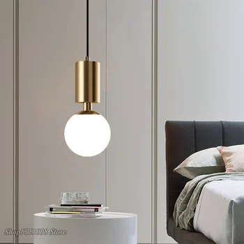 Ziemeļvalstu alumīnija kulons gaismas mūsdienu vienkārši guļamistabas gultas galda lampa nelielu kulonu lampas Dzīvojamā Istabā mājas dekori Apgaismes iekārtas