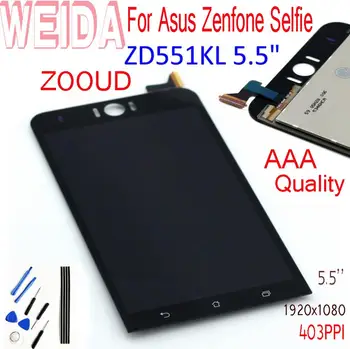 Par Asus Zenfone Selfie ZD551KL Z00UD 5.5 collu LCD Displejs, Touch Screen Panelis Digitizer Stikla Sensora Montāža Ar Līmi, Instrumenti,