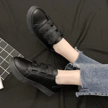 Lucyever Gadījuma Velcro Plakana Papēža Kurpes Sieviešu Modes Sprādzes Platforma Čības Sieviete Biezu Grunts Āra Kājām Dāmas