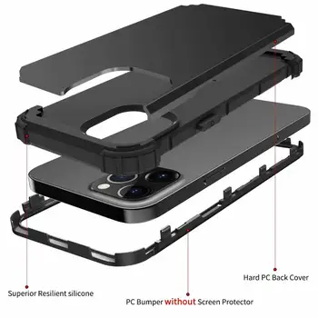 Lieljaudas Bruņas Defender Triecienizturīgs seguma Lietā Par iPhone 12 Pro max 6.7,iPhone 12/12 Pro 6.1,iPhone 12 mini 5.4