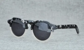 LKK UNISEX Rokas lējuma Japāņu vintage polarizētās saulesbrilles, saulesbriļļu modes tendencēm mazās sejas daudzpusējās saulesbrilles