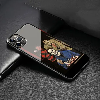 Hipster Lāsts Michael Myers, Rūdīta Stikla Vāks iPhone 11 Pro XR-X XS Max 7 8 6 6s Plus 5S SE 2020. gadam Telefonu Gadījumā