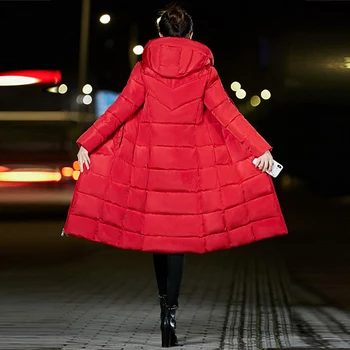 M-6XL vasaras izpārdošana Sieviešu Plus lieluma Modes kokvilna dūnu jaka pelēkā vārna ilgi Parkas siltas Jakas Sieviešu ziemas mētelis drēbes