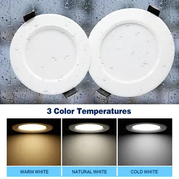 LED Downlight Balts Lampas ūdensizturīgs 5W 9W 12W 15W 18W AC 220V 230V Iebūvēts disku uz Leju, Led gaismas Indikators