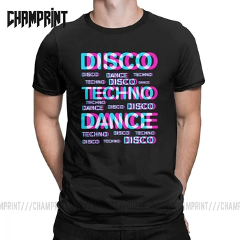 Disco, Deju Techno T Krekli Vīriešu Kokvilnas Jaunums T-Krekls Mūzikas Audio Trance, Hardcore Tee Īsām Piedurknēm Drēbes 4XL 5XL 6XL
