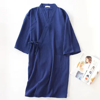 Japāņu Vasaras Plānas Pāris Kimono Tradicionālo Yukata Kokvilnas Vīriešu Un Sieviešu Naktskrekls Tīru Krāsu lielformāta Peldmētelis Homewear