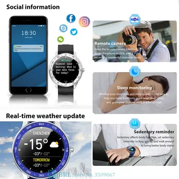 Nerūsējošā Tērauda Smart Skatīties Vīriešiem Vīriešu Smartwatch Elektronika Smart Clock Android, IOS Fitnesa Tracker Bluetooth Smart-skatīties