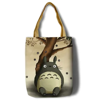 Mans Kaimiņš Totoro Hayao Miyazaki Drukāt Sieviešu Modes Dāma Tote Soma, Audekls Somas Locīšanas Atkārtoti Iepirkumu Somas Kabata