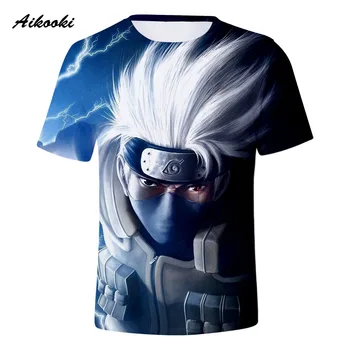 Aikooki Slaveno Naruto 3D T Krekli Vīriešu Modes/Sieviešu T Kreklu, Kokvilnas, ar Īsām Piedurknēm Krekls Top Tees Zēnu/Meiteņu T-krekls Sarkano Acu Naruto