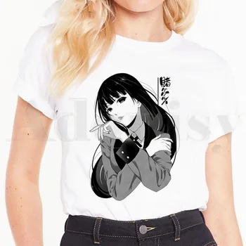 Japāņu Manga Anime Kakegurui Yumeko Jabami Hip Hop Sieviešu T Krekls Harajuku Sieviešu Īsām Piedurknēm T-krekls Vasaras Drēbes Tshirt