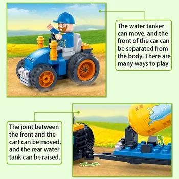 BanBao 8582 Ūdeni Apūdeņot lauksaimniecības Zemes Lauku Ķieģeļi Izglītības Celtniecības Bloki Modelis Rotaļlietas Bērniem lauksaimniecības tehnika lauksaimnieks