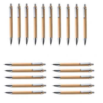 Luffa Lodīšu Pildspalvu Komplekti Dažāds. Daudzums Bambusa Koka Rakstīšanas Instruments (20 Iestatīts)- Zila Tinte