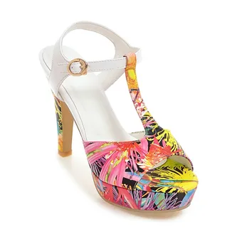 MORAZORA 2020. gadam, liela izmēra 46 sieviešu sandales sprādzes vasaras augstpapēžu kurpes platformas sandales atvērtu purngalu elegants kāzu kurpes sieviete