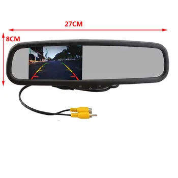 Sākotnējā 4.3 Collu Auto TFT IPS Spogulis Monitors Auto Brighenss Dimming ar Atpakaļskata Kamera 1#Turētājs Autostāvvieta Tālruņa Numurs Kartē