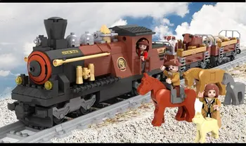 25813 531pcs Vilcienu Dzelzceļa dzinēju Konstruktors Modeļa Komplekta Bloki Savietojami LEGO Klucīšiem Rotaļlietas Zēniem Meitenēm, Bērniem Modelēšana