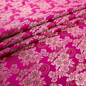 Ziedu apģērba audumi brokāta žakarda raksts Japāņu šūšana, audumu DIY cheongsam un kimono materiāls