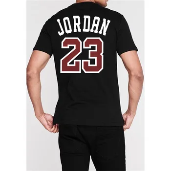 Jordānija 23 Vīriešu 2021. gada Vasaras Tshirt Vīriešu Ikdienas Kokvilnas O-veida kakla Topi ar Īsām Piedurknēm Hip Hop Tee Kreklu Plus Izmērs 3XL