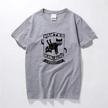 Shrodingers Kaķis Wanted Dead & Dzīvs T-Krekls Unisex Geek, Funny T krekli Jauno Vasaras Tee Kreklu Homme Kokvilnas ar Īsām Piedurknēm Tshirt